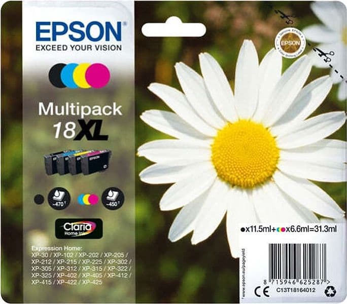 Epson - Cartuccia ink - 18XL - C-M-Y-K - C13T18164012 - C-M-Y 6 6ml cad - K 11 5ml Elettronica/Informatica/Stampanti e accessori/Accessori per stampanti a inchiostro e laser/Cartucce d'inchiostro Eurocartuccia - Pavullo, Commerciovirtuoso.it