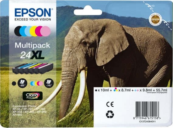 Epson - Cartuccia ink - 24XL - C-M-Y-C CH-M CH-K - C13T24384011 - C-M-Y 8 7ml - C CH-M CH 9 8ml - K 10ml Elettronica/Informatica/Stampanti e accessori/Accessori per stampanti a inchiostro e laser/Cartucce d'inchiostro Eurocartuccia - Pavullo, Commerciovirtuoso.it