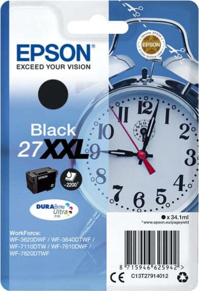 Epson - Cartuccia ink - 27XXL - Nero - C13T27914012 - 34 1ml Elettronica/Informatica/Stampanti e accessori/Accessori per stampanti a inchiostro e laser/Cartucce d'inchiostro Eurocartuccia - Pavullo, Commerciovirtuoso.it