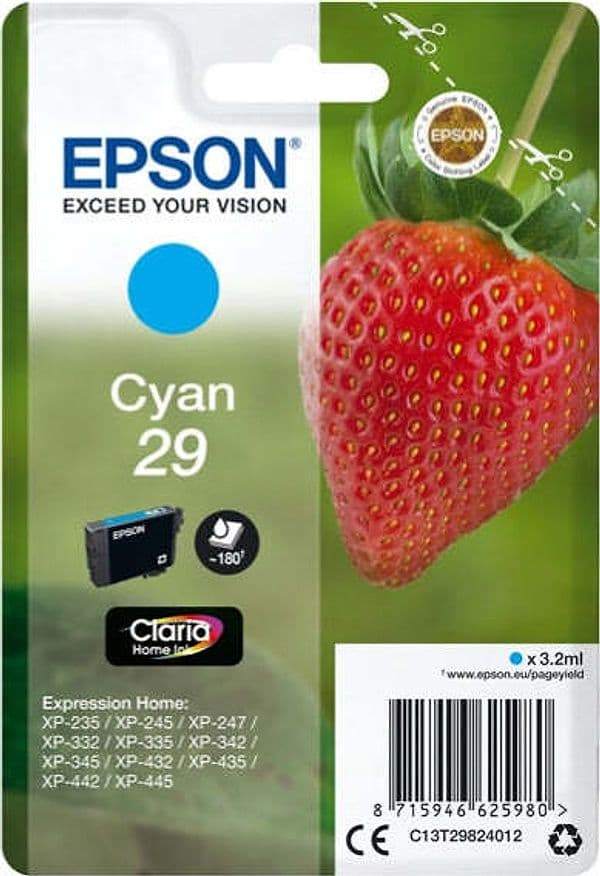 Epson - Cartuccia ink - 29 - Ciano - C13T29824012 - 3 2ml Elettronica/Informatica/Stampanti e accessori/Accessori per stampanti a inchiostro e laser/Cartucce d'inchiostro Eurocartuccia - Pavullo, Commerciovirtuoso.it