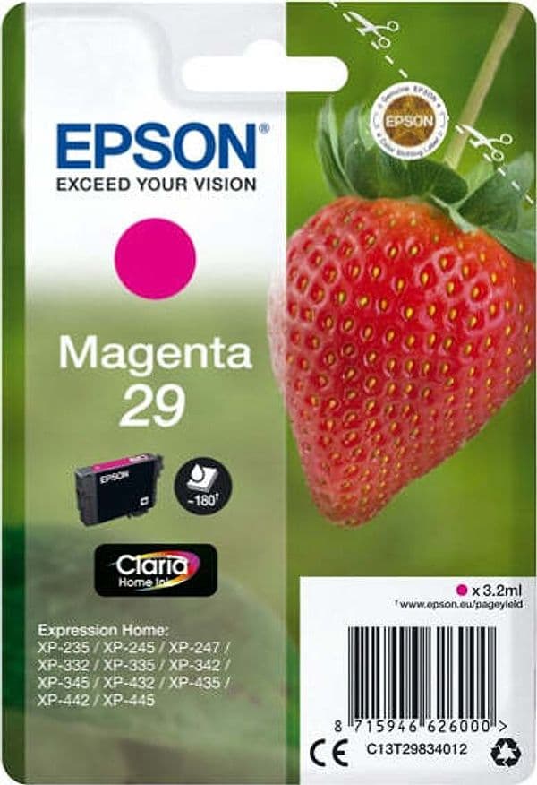 Epson - Cartuccia ink - 29 - Magenta - C13T29834012 - 3 2ml Elettronica/Informatica/Stampanti e accessori/Accessori per stampanti a inchiostro e laser/Cartucce d'inchiostro Eurocartuccia - Pavullo, Commerciovirtuoso.it