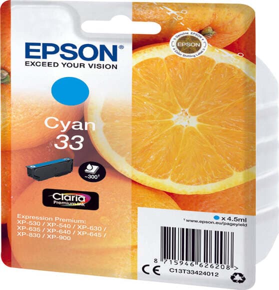 Epson - Cartuccia ink - 33 - Ciano - C13T33424012 - 6 4ml Elettronica/Informatica/Stampanti e accessori/Accessori per stampanti a inchiostro e laser/Cartucce d'inchiostro Eurocartuccia - Pavullo, Commerciovirtuoso.it