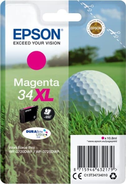 Epson - Cartuccia ink - 34XL - Magenta - C13T34734010 - 10 8ml Elettronica/Informatica/Stampanti e accessori/Accessori per stampanti a inchiostro e laser/Cartucce d'inchiostro Eurocartuccia - Pavullo, Commerciovirtuoso.it