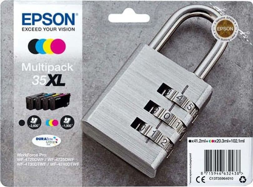 Epson - Cartuccia ink - 35XL - C-M-Y-K - C13T35964010 - C-M-Y 20 3ml - K 41 2ml Elettronica/Informatica/Stampanti e accessori/Accessori per stampanti a inchiostro e laser/Cartucce d'inchiostro Eurocartuccia - Pavullo, Commerciovirtuoso.it