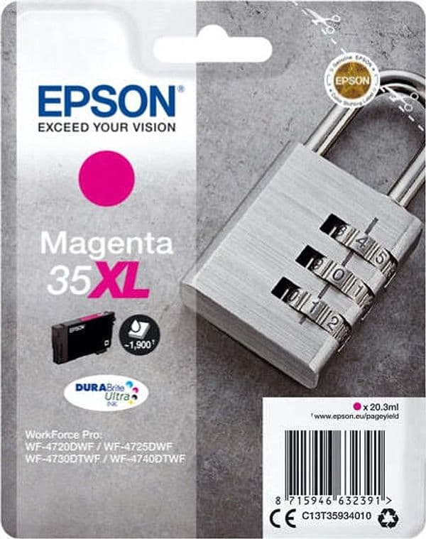 Epson - Cartuccia ink - 35XL - Magenta - C13T35934010 - 20 3ml Elettronica/Informatica/Stampanti e accessori/Accessori per stampanti a inchiostro e laser/Cartucce d'inchiostro Eurocartuccia - Pavullo, Commerciovirtuoso.it