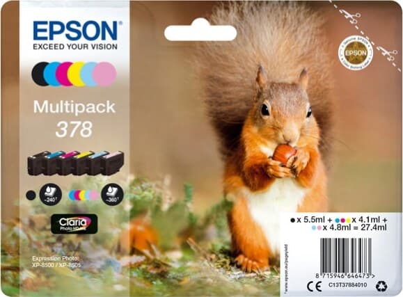 Epson - Cartuccia ink - 378 - C-M-Y-C CH-M CH-K - C13T37884010 - C-M-Y 4 1ml - C CH-M CH 4 8ml - K 5 5ml Elettronica/Informatica/Stampanti e accessori/Accessori per stampanti a inchiostro e laser/Cartucce d'inchiostro Eurocartuccia - Pavullo, Commerciovirtuoso.it