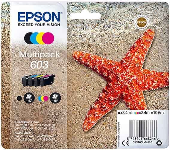 Epson - Cartuccia ink - 603 - C-M-Y-K - C13T03U64010 - BK 3 4ml - C-M-Y 2 4ml cad Elettronica/Informatica/Stampanti e accessori/Accessori per stampanti a inchiostro e laser/Cartucce d'inchiostro Eurocartuccia - Pavullo, Commerciovirtuoso.it