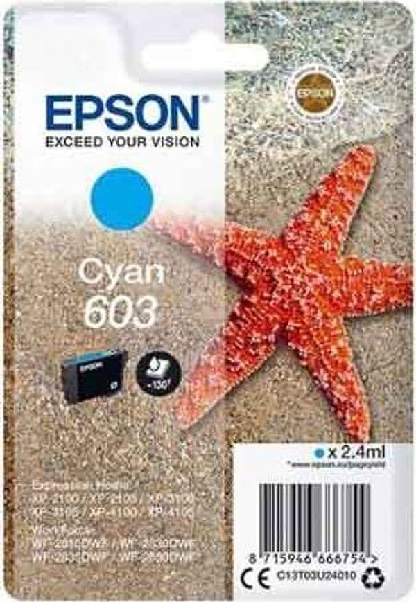 Epson - Cartuccia ink - 603 - Ciano - C13T03U24010 - 130 pag Elettronica/Informatica/Stampanti e accessori/Accessori per stampanti a inchiostro e laser/Cartucce d'inchiostro Eurocartuccia - Pavullo, Commerciovirtuoso.it