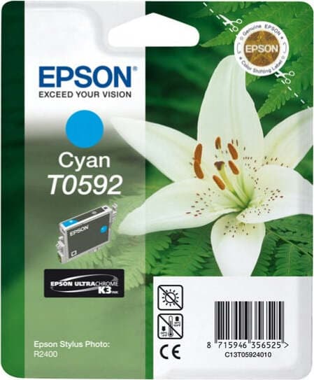 Epson - Cartuccia ink - Ciano - T0592 - C13T05924010 - 13ml Elettronica/Informatica/Stampanti e accessori/Accessori per stampanti a inchiostro e laser/Cartucce d'inchiostro Eurocartuccia - Pavullo, Commerciovirtuoso.it