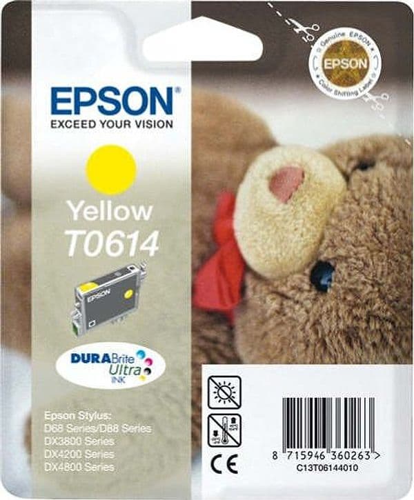 Epson - Cartuccia ink - Giallo - T0614 - C13T06144010 - 8ml Elettronica/Informatica/Stampanti e accessori/Accessori per stampanti a inchiostro e laser/Cartucce d'inchiostro Eurocartuccia - Pavullo, Commerciovirtuoso.it