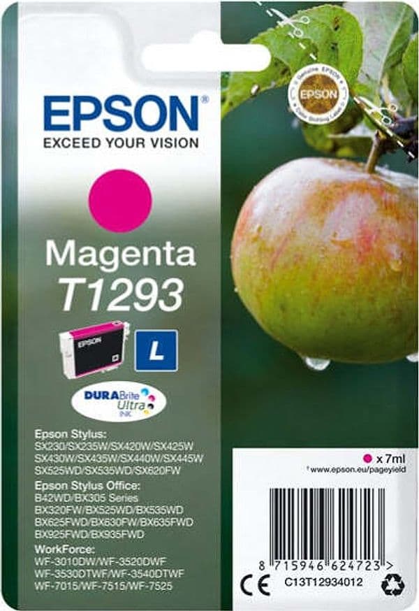 Epson - Cartuccia ink - Magenta - T1293 - C13T12934012 - 7ml Elettronica/Informatica/Stampanti e accessori/Accessori per stampanti a inchiostro e laser/Cartucce d'inchiostro Eurocartuccia - Pavullo, Commerciovirtuoso.it