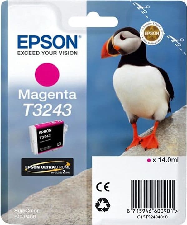 Epson - Cartuccia ink - Magenta - T3243 - C13T32434010 - 14ml Elettronica/Informatica/Stampanti e accessori/Accessori per stampanti a inchiostro e laser/Cartucce d'inchiostro Eurocartuccia - Pavullo, Commerciovirtuoso.it