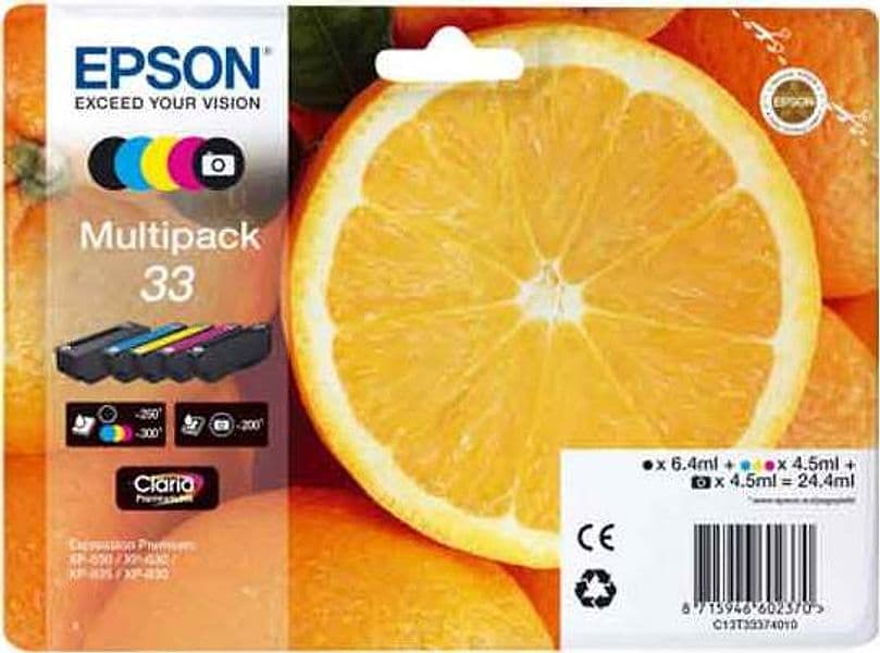 Epson - Confezione Cartuccia ink - 33 - C-M-Y-K-K PH - C13T33374011 - C-M-Y-K PH 4 5ml cad - K 6 4ml Elettronica/Informatica/Stampanti e accessori/Accessori per stampanti a inchiostro e laser/Cartucce d'inchiostro Eurocartuccia - Pavullo, Commerciovirtuoso.it