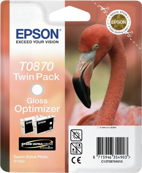 Epson - Confezione doppia Cartuccia ink - Gloss optimizer - T0870 - C13T08704010 - 11 4ml x 2 Elettronica/Informatica/Stampanti e accessori/Accessori per stampanti a inchiostro e laser/Cartucce d'inchiostro Eurocartuccia - Pavullo, Commerciovirtuoso.it