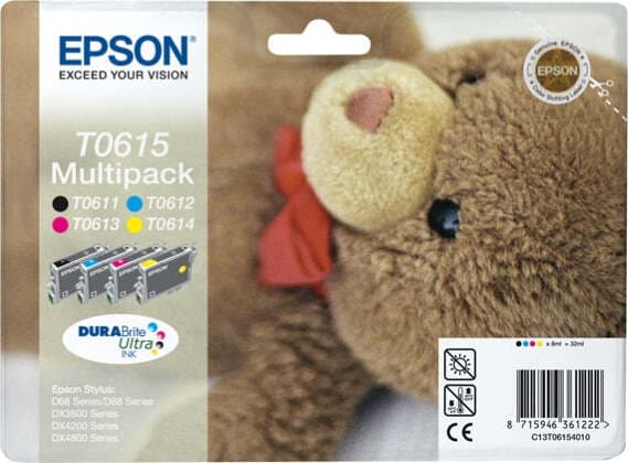 Epson - Multipack Cartuccia ink - C-M-Y-K - T0615 - C13T06154010 - 8ml cad Elettronica/Informatica/Stampanti e accessori/Accessori per stampanti a inchiostro e laser/Cartucce d'inchiostro Eurocartuccia - Pavullo, Commerciovirtuoso.it