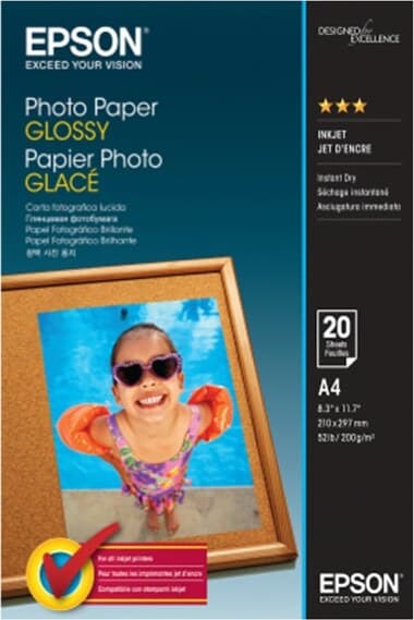 Epson - Photo Paper Glossy - A4 - 20 Fogli - C13S042538 Cancelleria e prodotti per ufficio/Carta blocchi e quaderni/Carta/Carta per fotocopiatrici e stampanti/Carta per fotocopiatrice e multiuso Eurocartuccia - Pavullo, Commerciovirtuoso.it