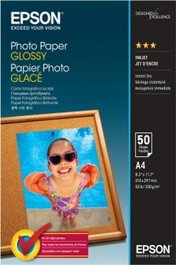 Epson - Photo Paper Glossy - A4 - 50 Fogli - C13S042539 Cancelleria e prodotti per ufficio/Carta blocchi e quaderni/Carta/Carta per fotocopiatrici e stampanti/Carta per fotocopiatrice e multiuso Eurocartuccia - Pavullo, Commerciovirtuoso.it