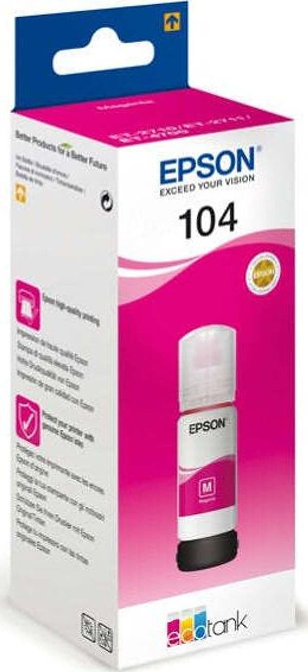Epson - Tanica - 104 - Magenta - C13T00P340 - 65ml Elettronica/Informatica/Stampanti e accessori/Accessori per stampanti a inchiostro e laser/Cartucce d'inchiostro Eurocartuccia - Pavullo, Commerciovirtuoso.it