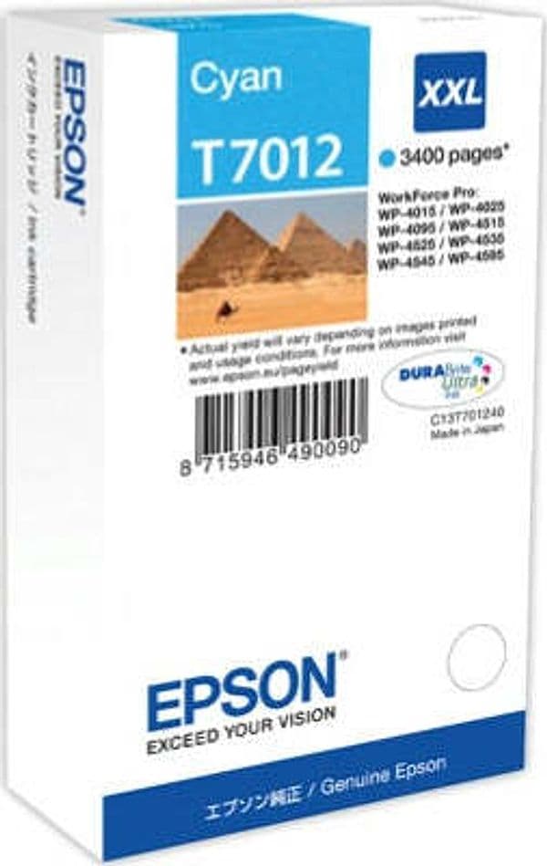 Epson - Tanica - Ciano - T7012 - C13T70124010 - 34 2ml Elettronica/Informatica/Stampanti e accessori/Accessori per stampanti a inchiostro e laser/Cartucce d'inchiostro Eurocartuccia - Pavullo, Commerciovirtuoso.it