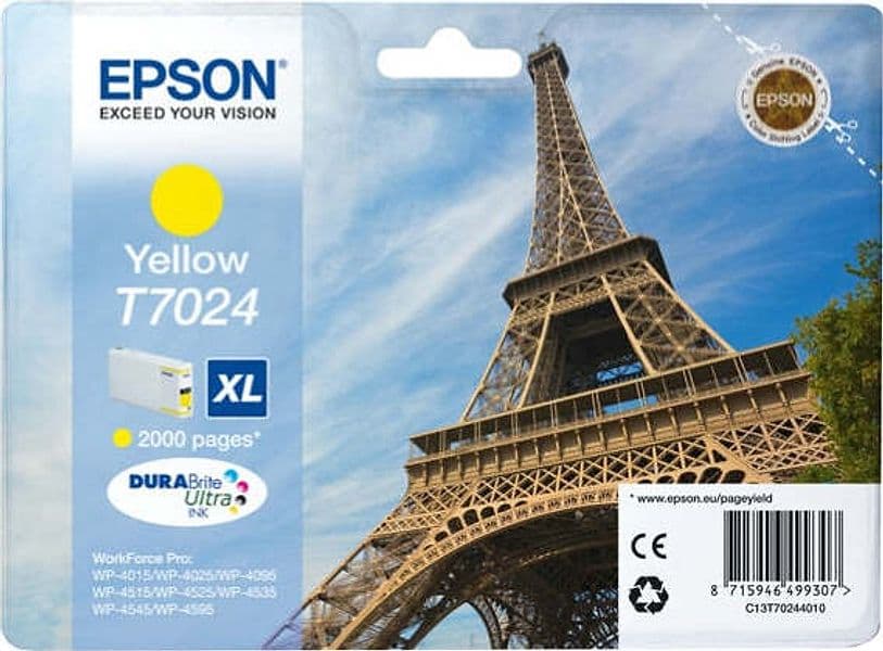 Epson - Tanica - Giallo - T7024 - C13T70244010 - 21 3ml Elettronica/Informatica/Stampanti e accessori/Accessori per stampanti a inchiostro e laser/Cartucce d'inchiostro Eurocartuccia - Pavullo, Commerciovirtuoso.it