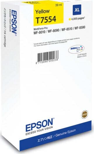 Epson - Tanica - Giallo - T7554 - C13T755440 - 39ml Elettronica/Informatica/Stampanti e accessori/Accessori per stampanti a inchiostro e laser/Cartucce d'inchiostro Eurocartuccia - Pavullo, Commerciovirtuoso.it