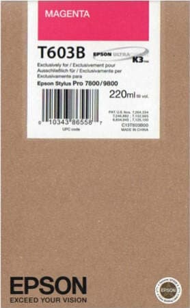 Epson - Tanica - Magenta - C13T603B00 - 220ml Elettronica/Informatica/Stampanti e accessori/Accessori per stampanti a inchiostro e laser/Cartucce d'inchiostro Eurocartuccia - Pavullo, Commerciovirtuoso.it