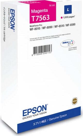 Epson - Tanica - Magenta - T7563 - C13T756340 - 14ml Elettronica/Informatica/Stampanti e accessori/Accessori per stampanti a inchiostro e laser/Cartucce d'inchiostro Eurocartuccia - Pavullo, Commerciovirtuoso.it