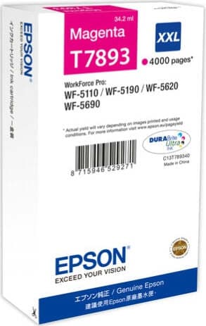 Epson - Tanica - Magenta - T7893 - C13T789340 - 34 2ml Elettronica/Informatica/Stampanti e accessori/Accessori per stampanti a inchiostro e laser/Cartucce d'inchiostro Eurocartuccia - Pavullo, Commerciovirtuoso.it