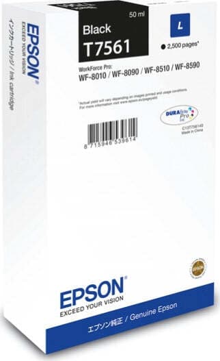Epson - Tanica - Nero - T7561 - C13T756140 - 50ml Elettronica/Informatica/Stampanti e accessori/Accessori per stampanti a inchiostro e laser/Cartucce d'inchiostro Eurocartuccia - Pavullo, Commerciovirtuoso.it