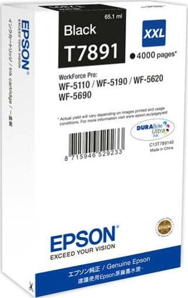 Epson - Tanica - Nero - T7891 - C13T789140 - 65 1ml Elettronica/Informatica/Stampanti e accessori/Accessori per stampanti a inchiostro e laser/Cartucce d'inchiostro Eurocartuccia - Pavullo, Commerciovirtuoso.it