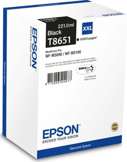 Epson - Tanica - Nero - T8651 - C13T865140 - 221ml Elettronica/Informatica/Stampanti e accessori/Accessori per stampanti a inchiostro e laser/Cartucce d'inchiostro Eurocartuccia - Pavullo, Commerciovirtuoso.it