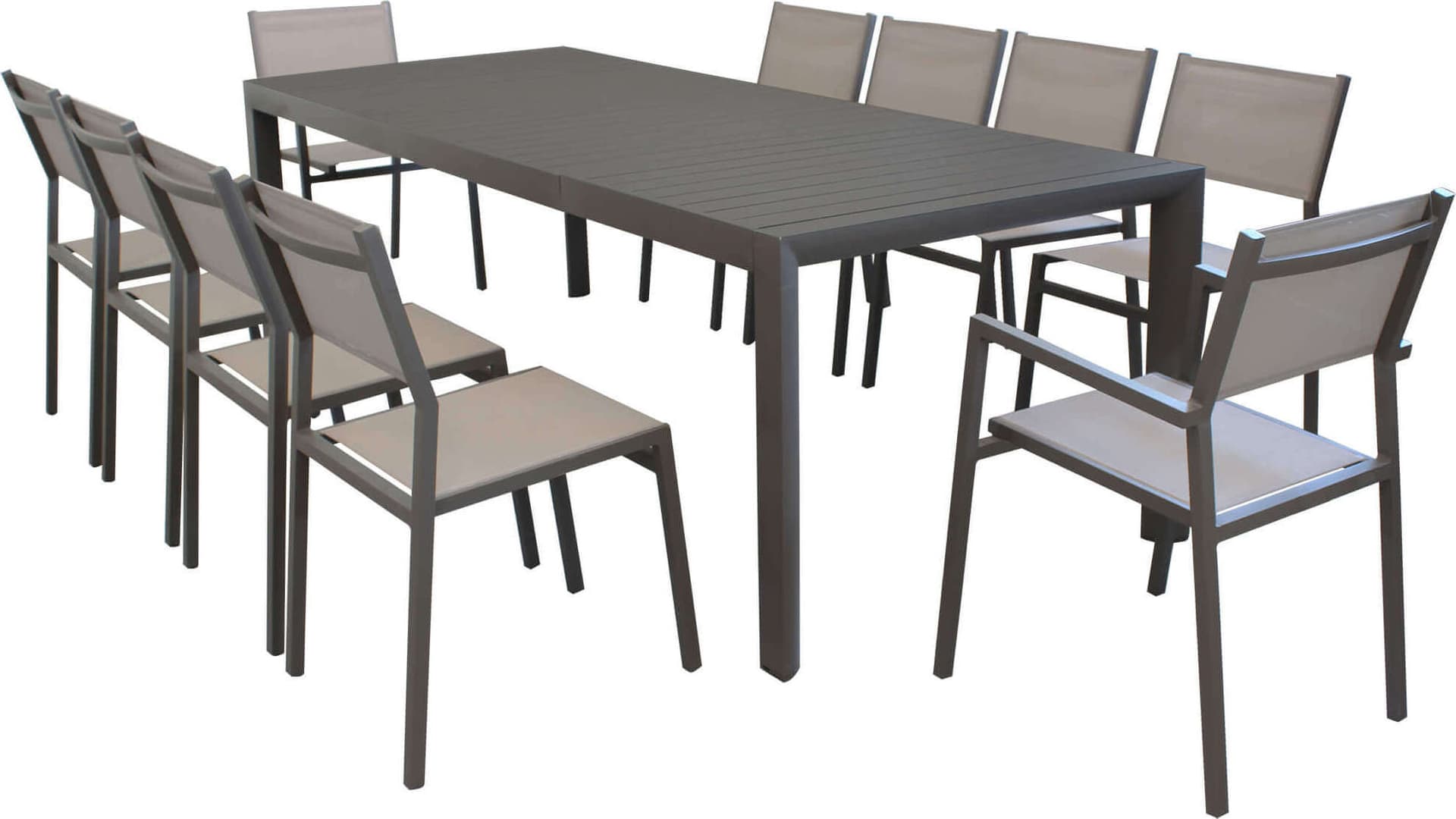 EQUITATUS---set-tavolo-in-alluminio-cm-180/240x100x75-h-con-10-sedute-Taupe-Milani-Home