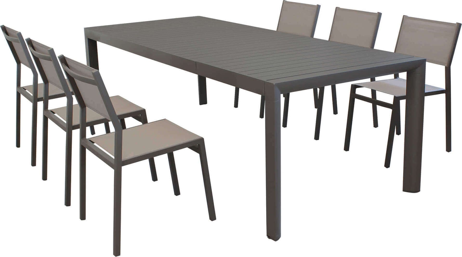 EQUITATUS---set-tavolo-in-alluminio-cm-180/240x100x75-h-con-6-sedute-Taupe-Milani-Home