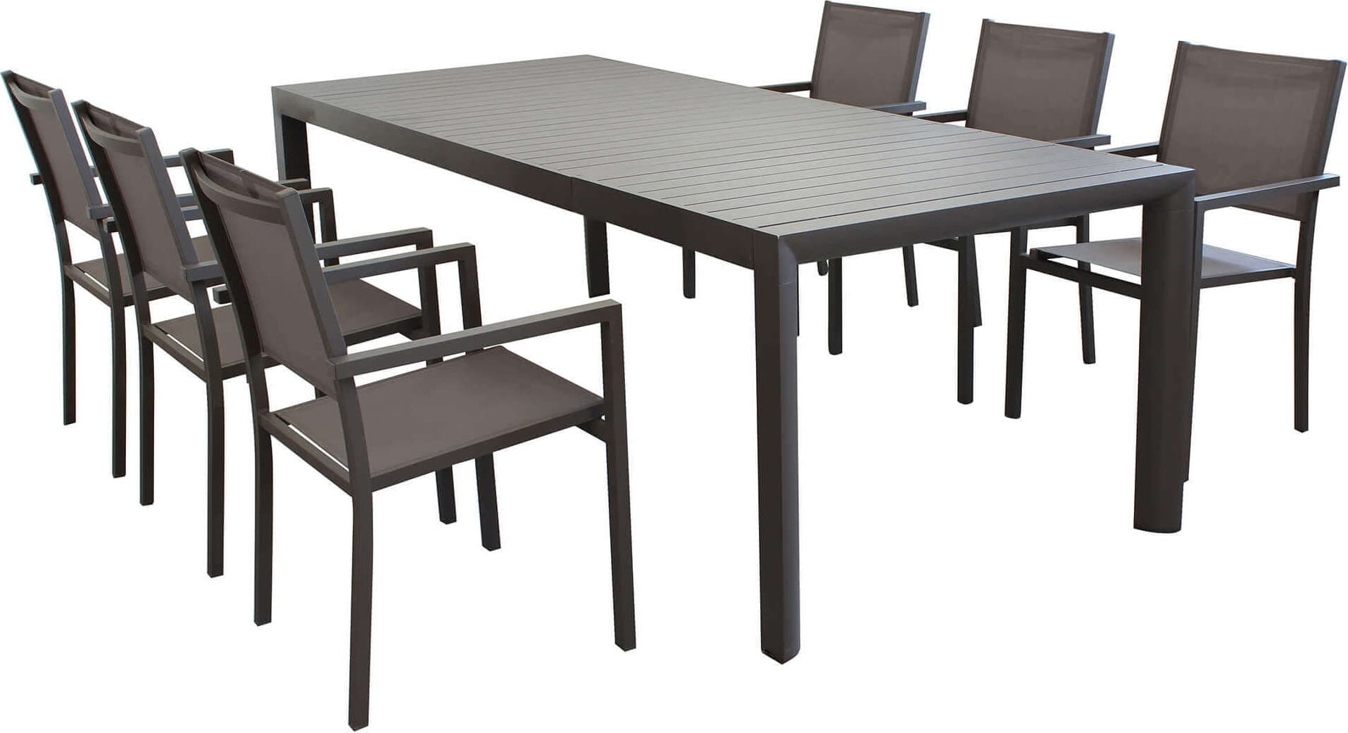 EQUITATUS---set-tavolo-in-alluminio-cm-180/240x100x75-h-con-6-sedute-Taupe-Milani-Home