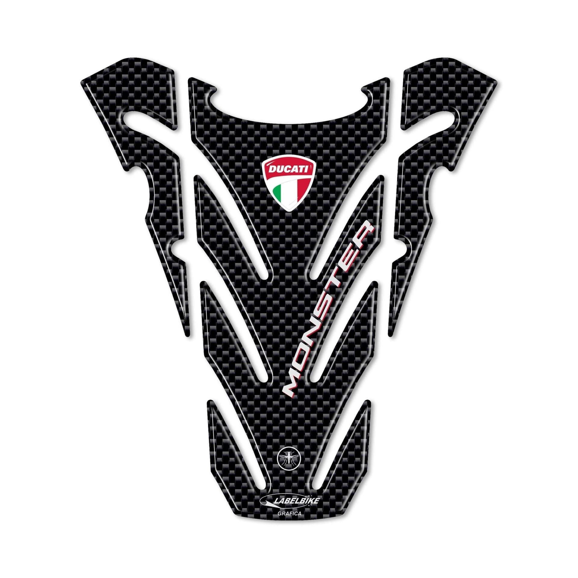 ESCLUSIVO-PARASERBATOIO-ADESIVI-RESINATI-3D-CARBONIO-per-MOTO-DUCATI-MONSTER-696