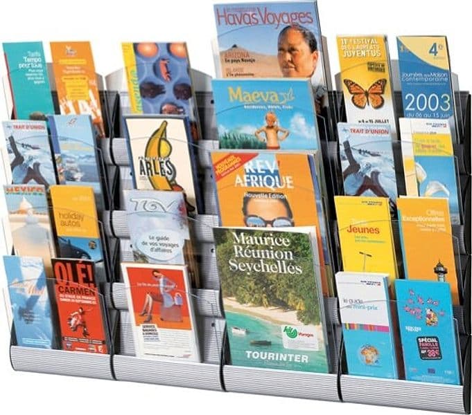 Espositore da parete Maxi System - 4 tasche A4 - Paperflow Cancelleria e prodotti per ufficio/Archivio ufficio e accessori per scrivania/Accessori da scrivania e archiviazione/Portabrochure Eurocartuccia - Pavullo, Commerciovirtuoso.it