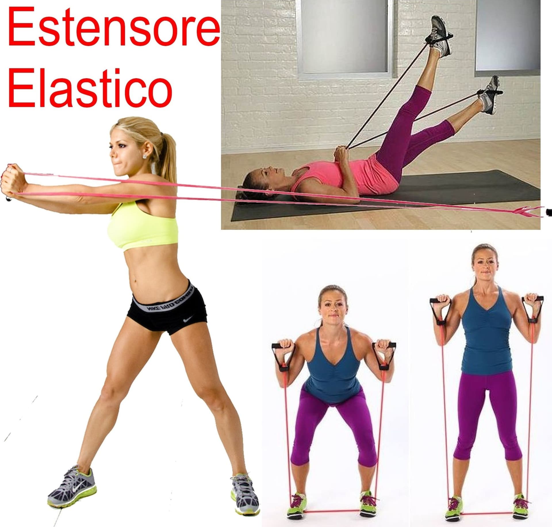 ESTENSORE ELASTICO ALLENAMENTO YOGA BODYTRAINER FITNESS RESISTANCE TRAINER Sport e tempo libero/Fitness e palestra/Potenziamento muscolare/Attrezzi per l'allenamento in sospensione Trade Shop italia - Napoli, Commerciovirtuoso.it