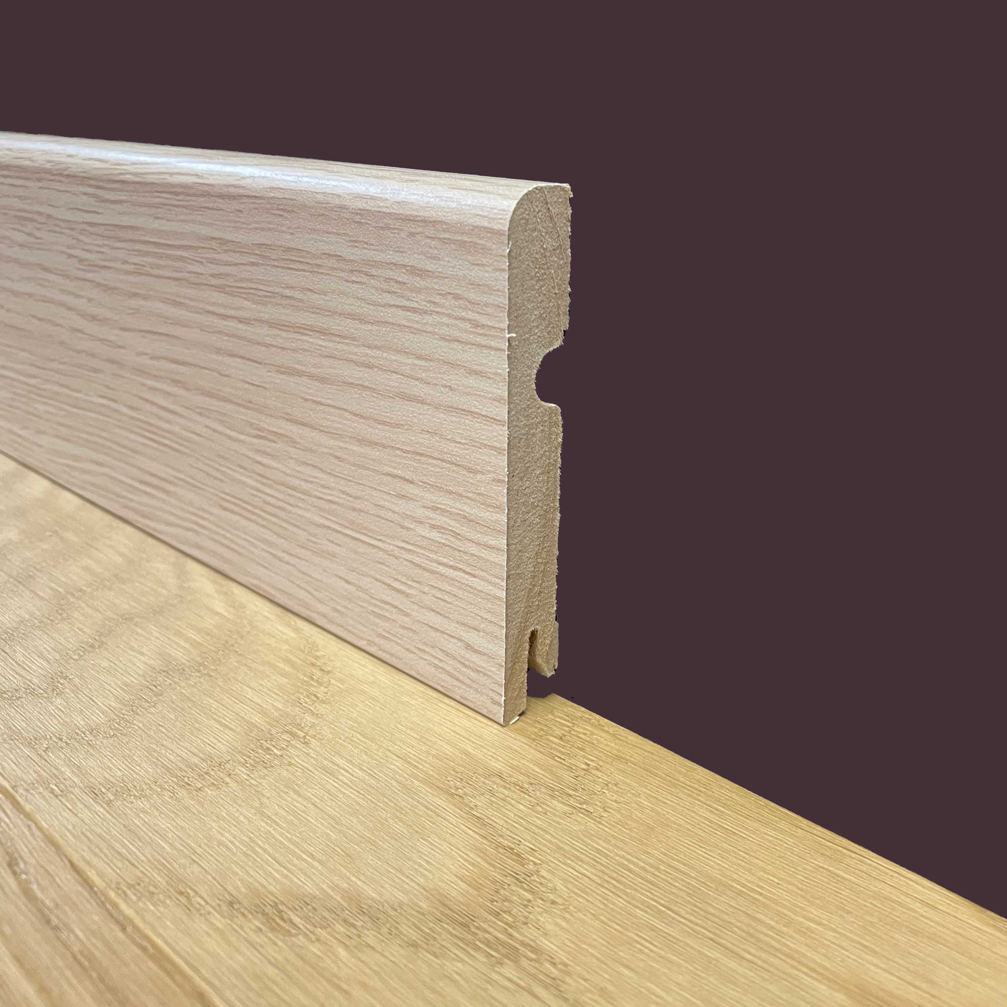 ***MEGA STOCK al metro lineare*** BATTISCOPA PASSACAVO BC in Fibra di legno 95X14 CREMA SBIANCATO - Eternal Parquet