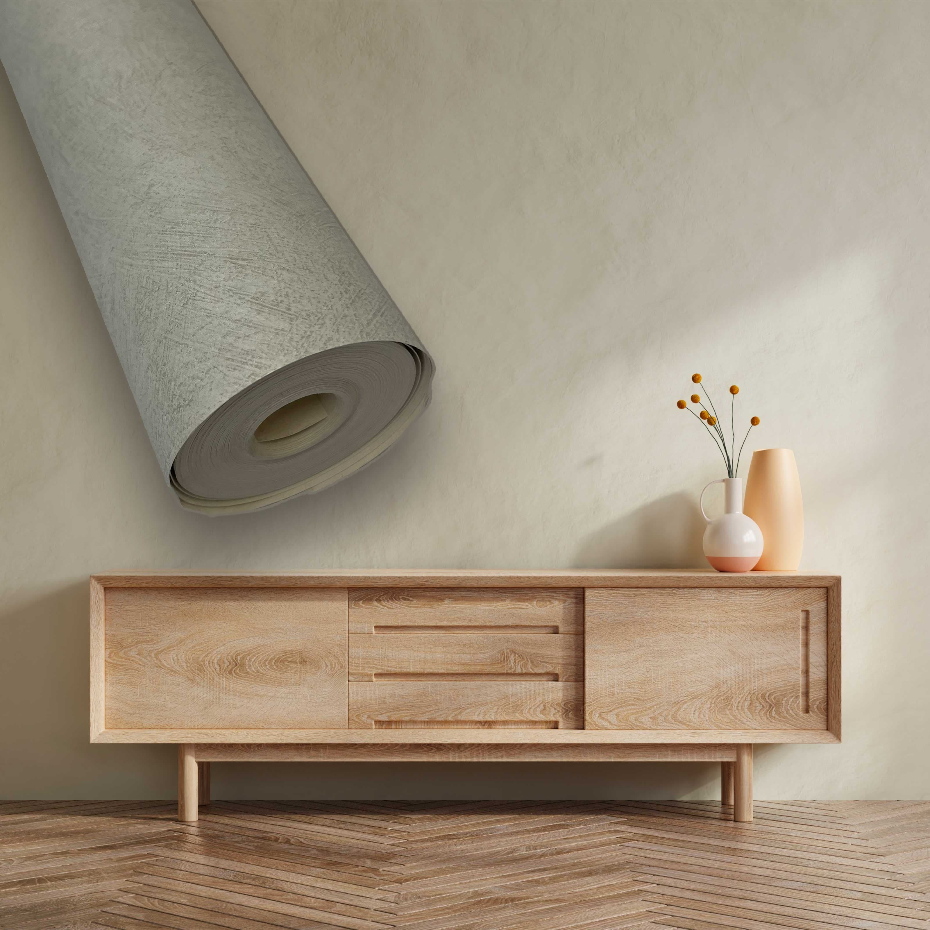 SUPER STOCK €0,42 al mq - Rotolo da 7mq di Carta da Parati effetto cemento stile INDUSTRIAL col. Cemento ingiallito - Eternal Parquet