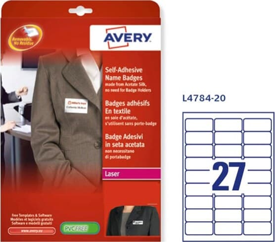 Etichette x tessuto in seta acetata l4784-20fg (27et-fg 63 5x29 6) avery Cancelleria e prodotti per ufficio/Archivio ufficio e accessori per scrivania/Etichette divisori per schedario e timbri/Etichette ed etichette adesive/Etichette per stampanti Eurocartuccia - Pavullo, Commerciovirtuoso.it