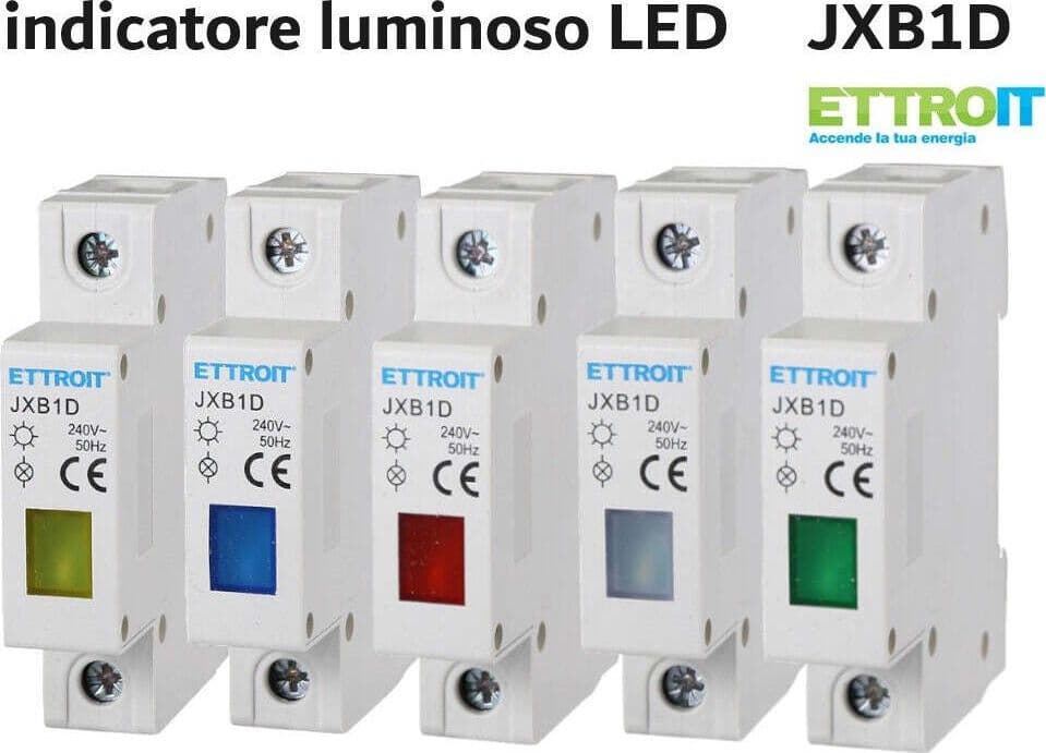 ETTROIT INDICATORE LUMINOSO LED GUIDA DIN 1M SPIA DI PRESENZA TENSIONE