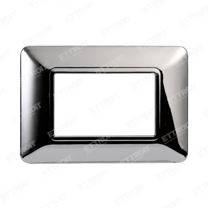 ETTROIT PLACCA PLASTICA 3P CROMATO LUCIDO compatibile matix bticino| MT83313