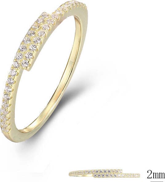 Evideence-Anello-Donna-argento-925-gold-e-zirconi-bianchi