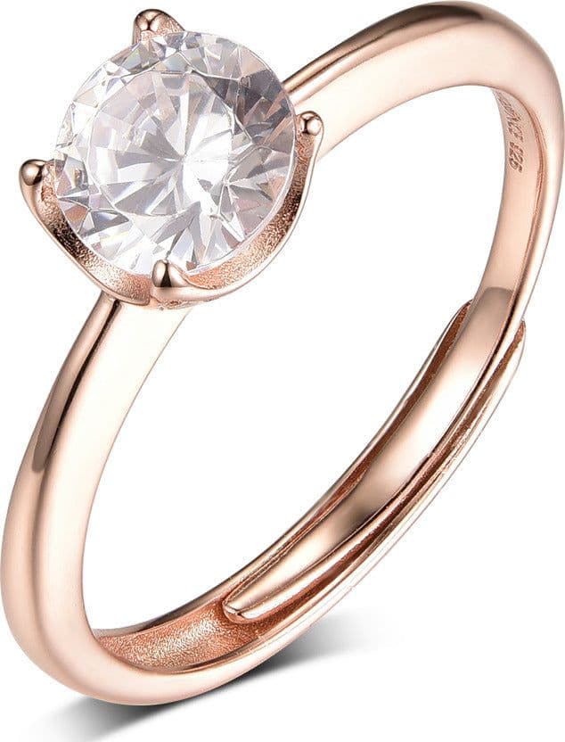 Evideence-Anello-Donna-argento-925-rose-gold-zirconi-bianchi-misura-regolabile