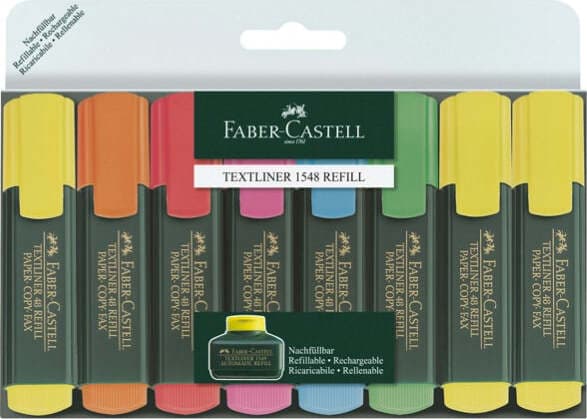 Evidenziatore Textliner 48 - punta a scalpello - tratto 1 0-3 0-5 0mm - astuccio 8 colori - Faber Castell Cancelleria e prodotti per ufficio/Penne matite scrittura e correzione/Marcatori ed evidenziatori/Marcatori cancellabili a secco e liquidi Eurocartuccia - Pavullo, Commerciovirtuoso.it