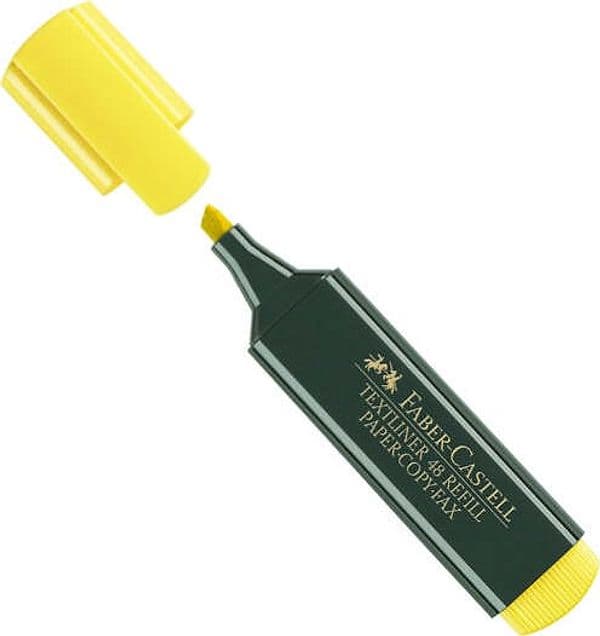 Evidenziatore Textliner 48 - punta di 3 differenti larghezze: 5 0-3 0-1 0mm - giallo - Faber Castell Cancelleria e prodotti per ufficio/Penne matite scrittura e correzione/Marcatori ed evidenziatori/Marcatori cancellabili a secco e liquidi Eurocartuccia - Pavullo, Commerciovirtuoso.it
