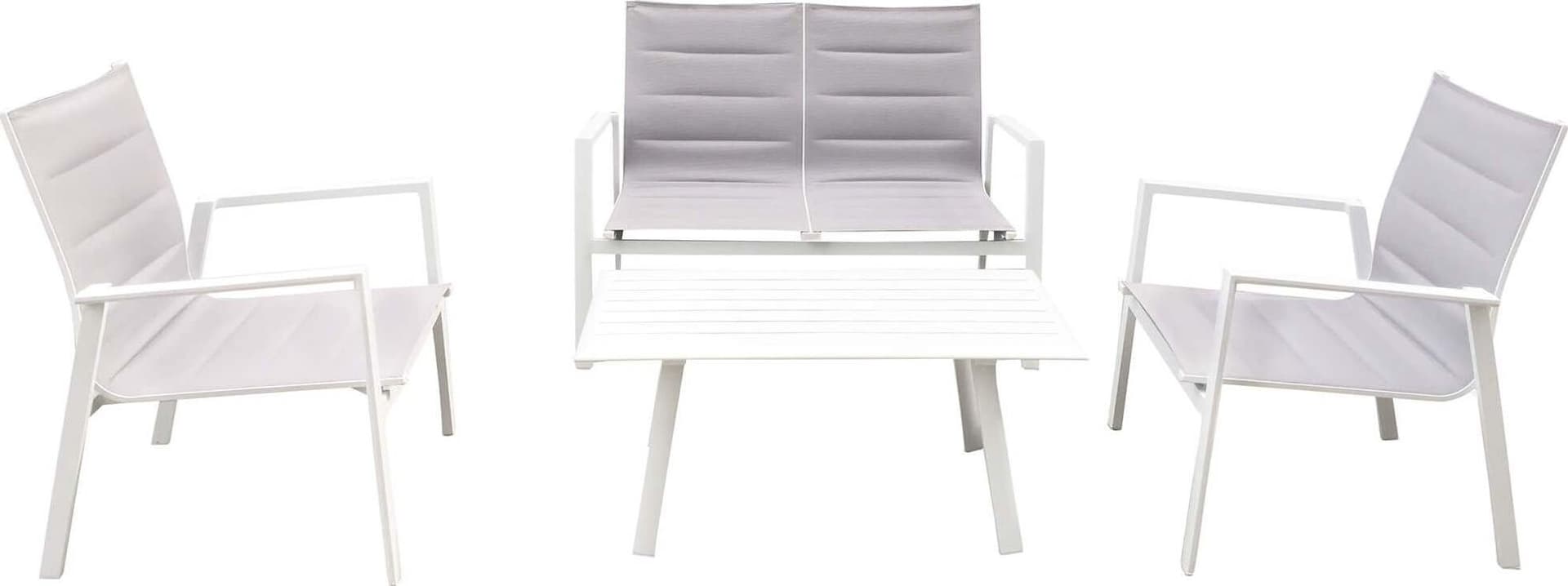 EXSILIUM - salotto da giardino 2 posti in alluminio Bianco