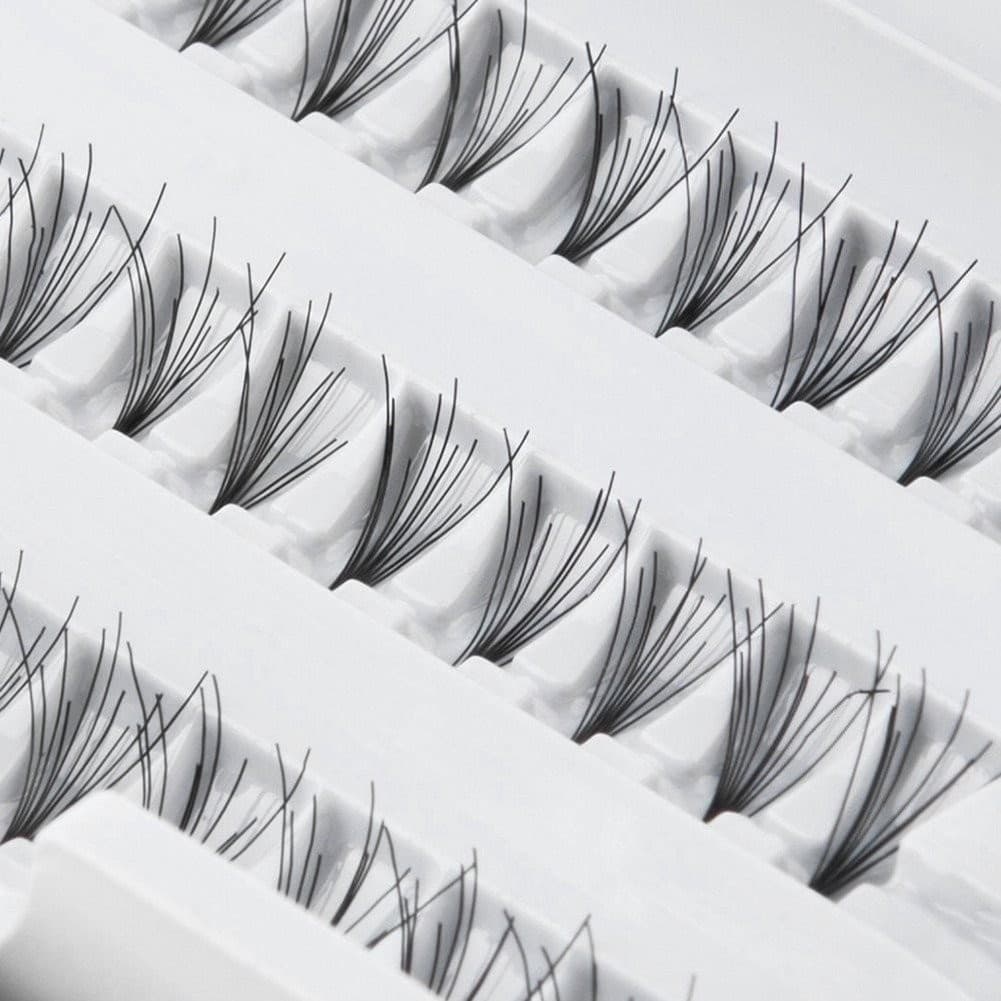 EXTENSION CIUFFO CIGLIA FINTE 180 CIUFF NATURALI NERI PROFESSIONALE MAKE UP 12MM