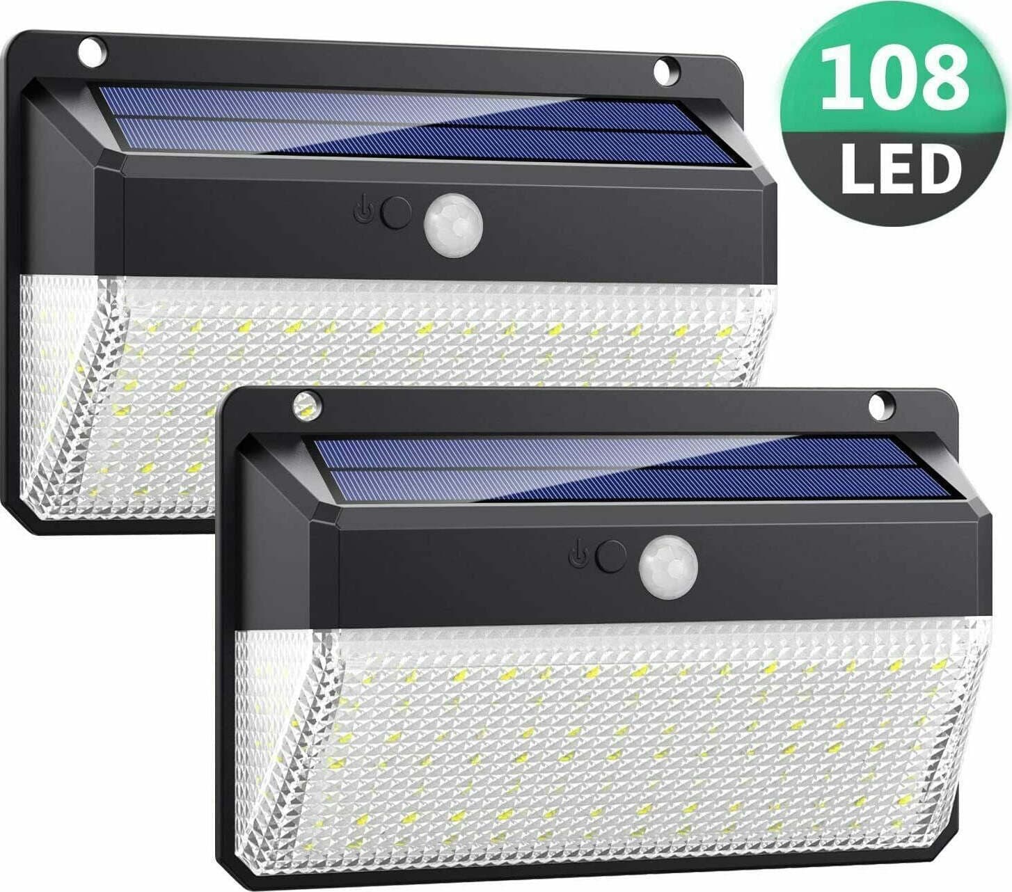 Faretto 108 Led Pannello Solare Luce parete esterno 270° sensore movimento ip65 Illuminazione/Illuminazione per esterni/Lampade da parete Zencoccostore - Formia, Commerciovirtuoso.it