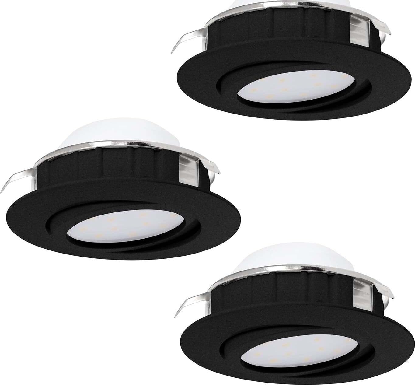 Faretto-Ad-Incasso-Contemporaneo-Pineda-Policarbonato-Nero-3-Luci-Led-5,5W